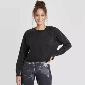 Joylab French Terry Acid Wash Pullover Sweatshirt
